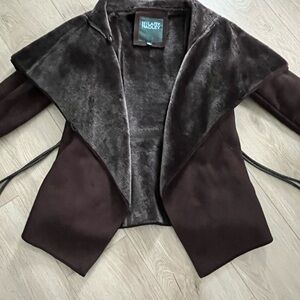 Hilary Radley Chocolate Brown Shearling Coat